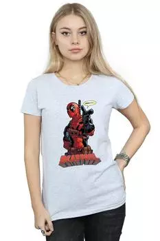 Хлопковая футболка «Дэдпул, эй, ты» Marvel, серый
