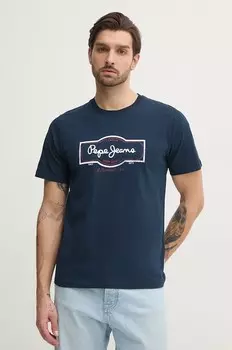 Хлопковая футболка DAXTON TEE Pepe Jeans, темно-синий