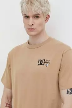 Хлопковая футболка DC, бежевый