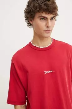 Хлопковая футболка Desigual CALIFORNIA, красный