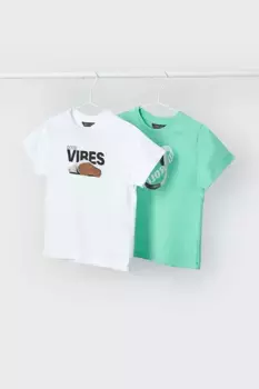 Хлопковая футболка детская 2 шт Mayoral, зеленый