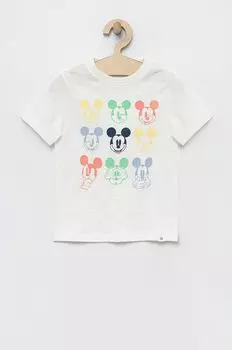 Хлопковая футболка детская для Диснея Gap, зеленый
