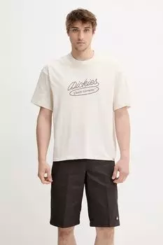 Хлопковая футболка Dickies, бежевый