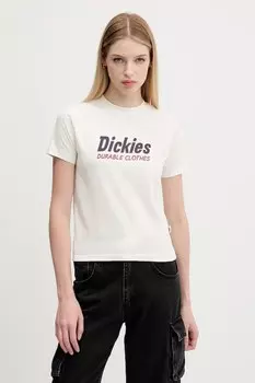 Хлопковая футболка Dickies, бежевый