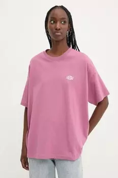 Хлопковая футболка Dickies, розовый