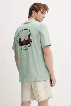 Хлопковая футболка Dickies, зеленый