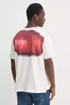 Хлопковая футболка Diesel, белый
