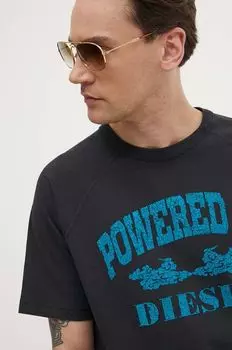 Хлопковая футболка Diesel, черный