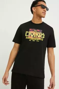 Хлопковая футболка Diesel, черный