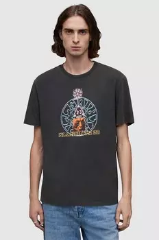 Хлопковая футболка Dimension AllSaints, черный