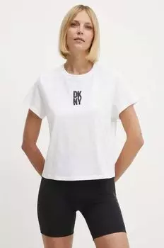 Хлопковая футболка Dkny, белый