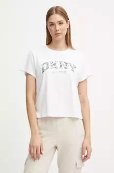 Хлопковая футболка Dkny, белый