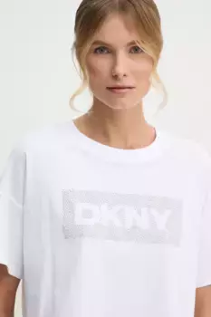 Хлопковая футболка Dkny, белый