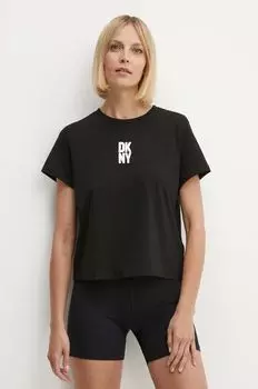 Хлопковая футболка Dkny, черный