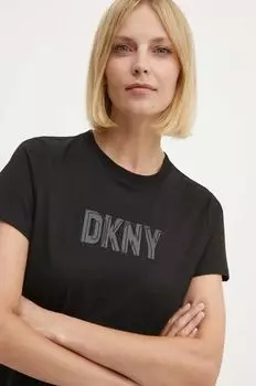 Хлопковая футболка Dkny, черный