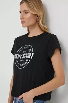 Хлопковая футболка Dkny, черный