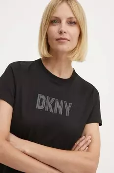 Хлопковая футболка Dkny, черный