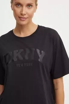 Хлопковая футболка Dkny, черный
