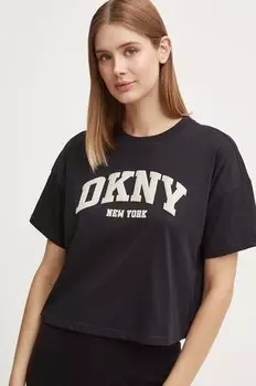 Хлопковая футболка Dkny, черный
