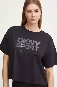 Хлопковая футболка Dkny, черный