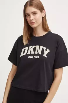 Хлопковая футболка Dkny, черный