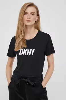 Хлопковая футболка Dkny, черный