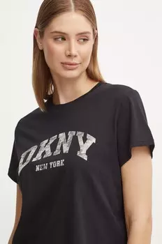 Хлопковая футболка Dkny, черный