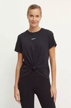 Хлопковая футболка Dkny, черный
