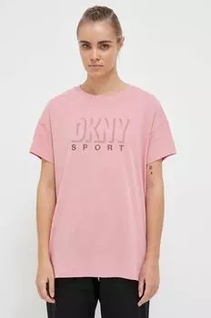 Хлопковая футболка Dkny DKNY, розовый