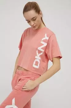 Хлопковая футболка Dkny DKNY, розовый