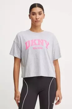 Хлопковая футболка Dkny, серый