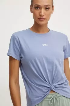 Хлопковая футболка Dkny, синий