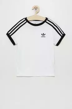 Хлопковая футболка для детей adidas Originals, белый