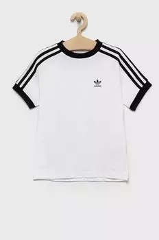 Хлопковая футболка для детей adidas Originals, белый