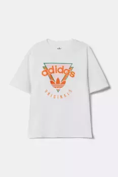 Хлопковая футболка для детей adidas Originals, белый