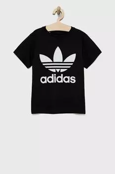 Хлопковая футболка для детей adidas Originals, черный