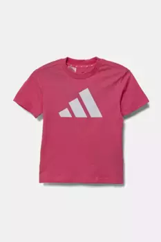 Хлопковая футболка для детей adidas, розовый