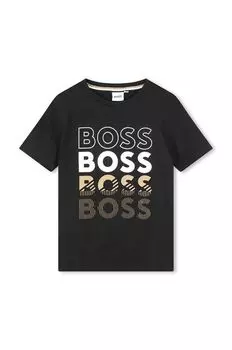 Хлопковая футболка для детей Boss, черный