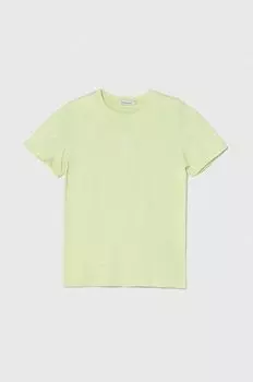 Хлопковая футболка для детей Calvin Klein Jeans, зеленый