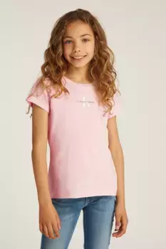 Хлопковая футболка для детей Calvin Klein Jeans, розовый