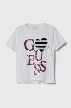 Хлопковая футболка для детей Guess, белый