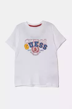 Хлопковая футболка для детей Guess, белый