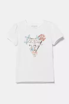 Хлопковая футболка для детей Guess, белый