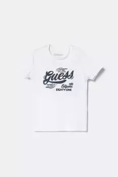Хлопковая футболка для детей Guess, белый