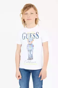 Хлопковая футболка для детей Guess, белый