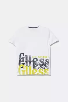 Хлопковая футболка для детей Guess, белый