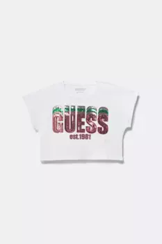 Хлопковая футболка для детей Guess, белый