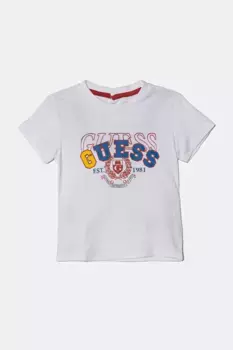 Хлопковая футболка для детей Guess, белый