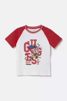 Хлопковая футболка для детей Guess, белый