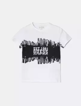 Хлопковая футболка для детей Guess, белый